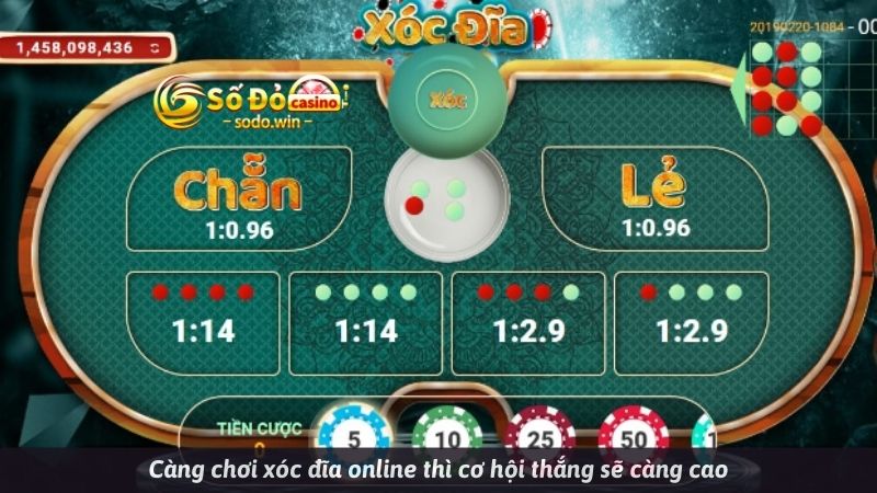 Càng chơi xóc đĩa online thì cơ hội thắng sẽ càng cao