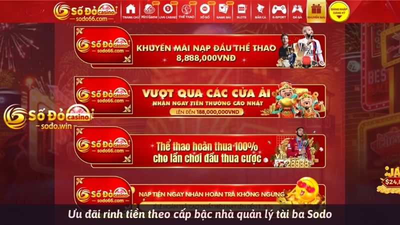 Ưu đãi rinh tiền theo cấp bậc nhà quản lý tài ba Sodo