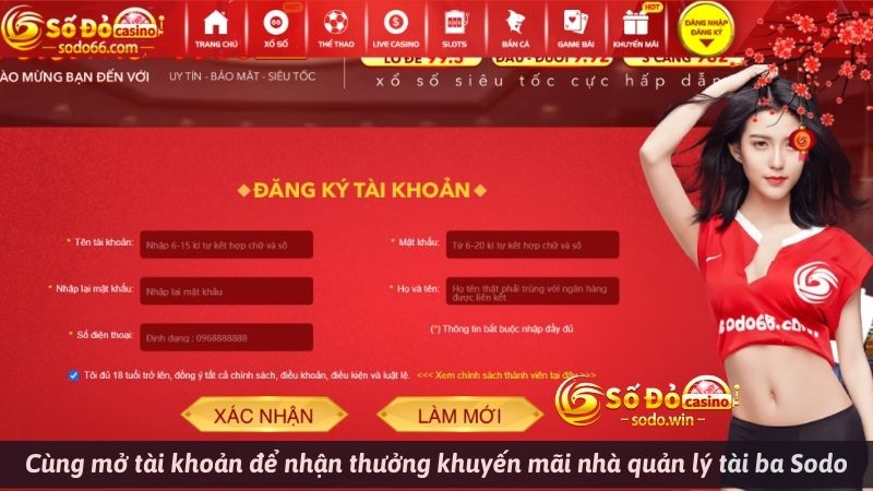 Cùng mở tài khoản để nhận thưởng khuyến mãi nhà quản lý tài ba Sodo